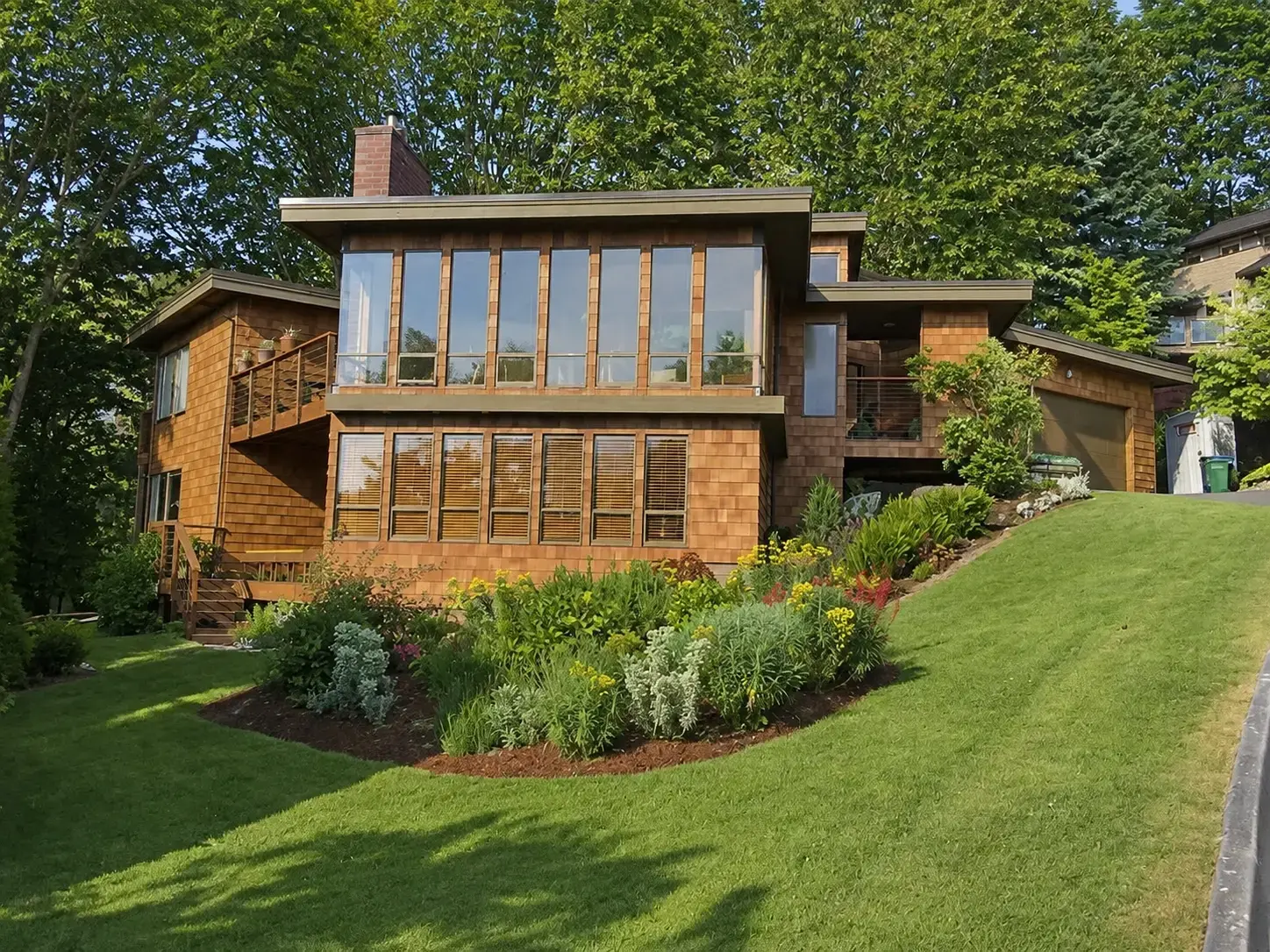 Completed Kirkland cedar shingle and trellis project